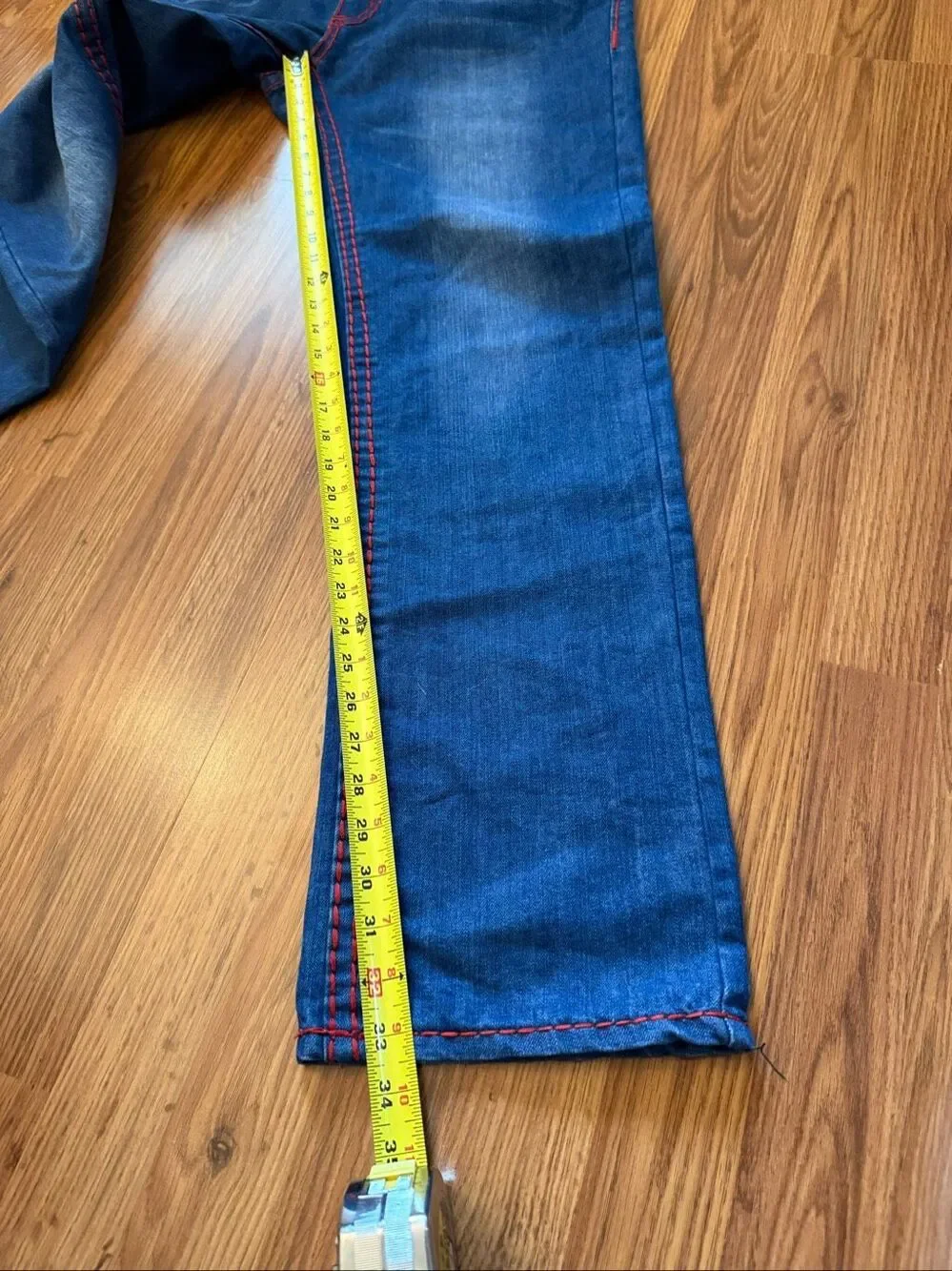 True Religion Men's Billy Super T Seat 34 Cotton Straight Leg Jeans Blue Size 36